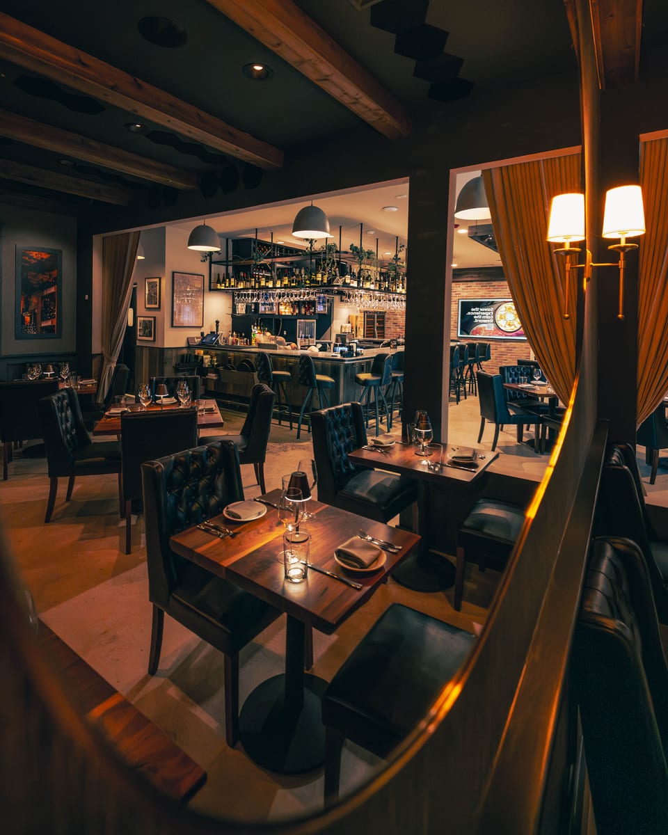 The bar at Enology Wine Bar and Bistro in Saint James