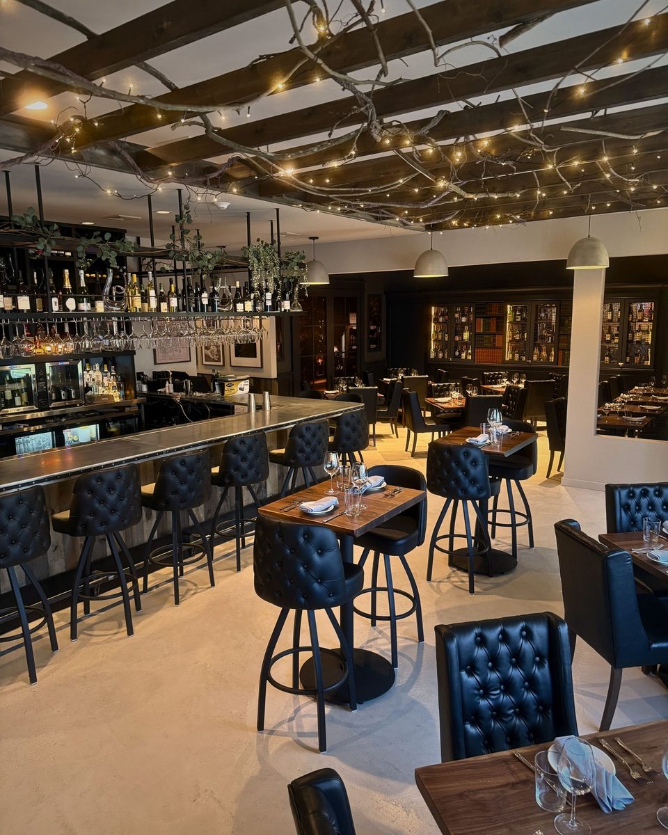 The bar at Enology Wine Bar and Bistro in Saint James