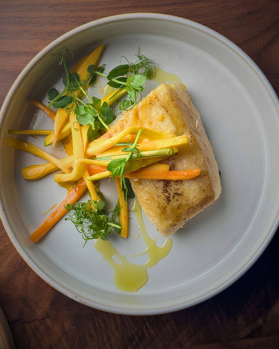 The market fish plate at Enology Wine Bar & Bistro in Saint James